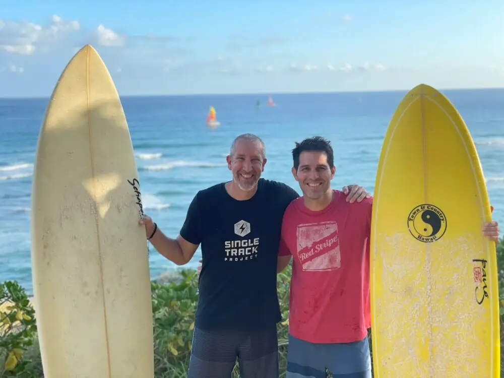 Tim Mesaric surfing in easy Oahu