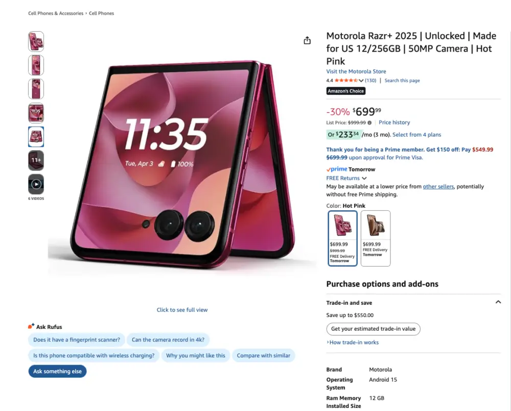 Motorolas Amazon Storefront