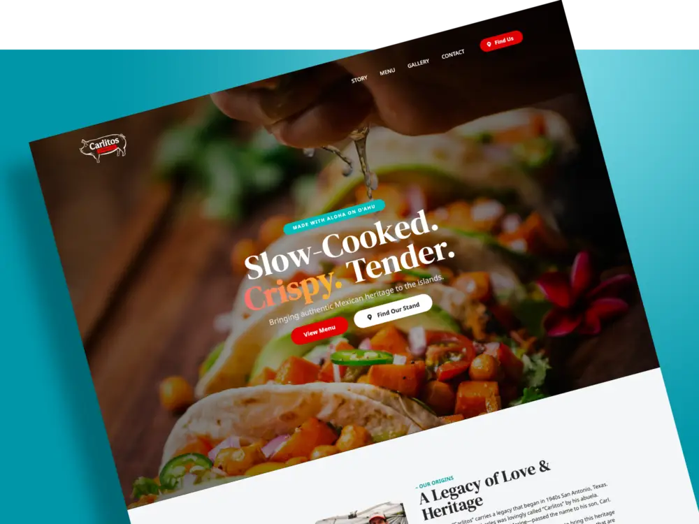 Carlitos Carnitas Restaurant web design