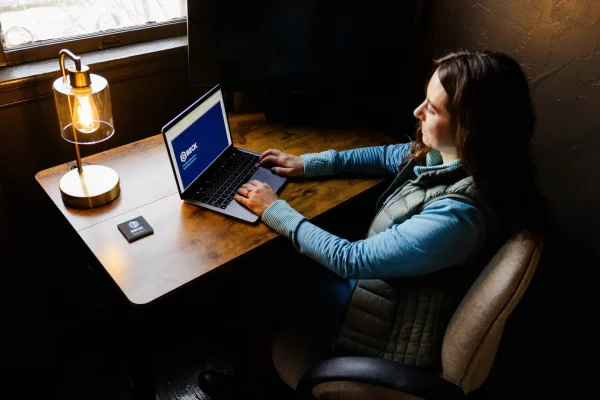 Jordan Beck working from the Beck Digital asheville office