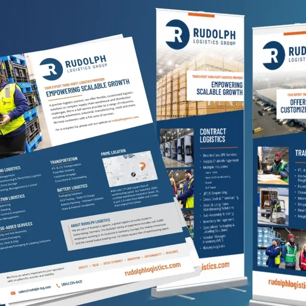 Example of tradeshow design work for Rudolph Logistics