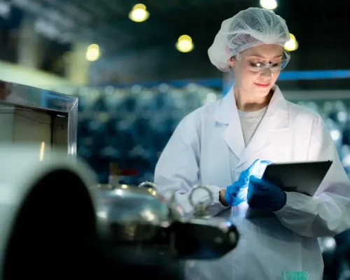 scientist in a manufacturing facility