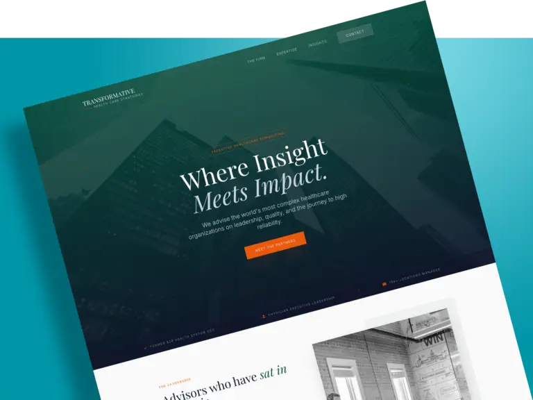 Transformative Health Care Strategies website design
